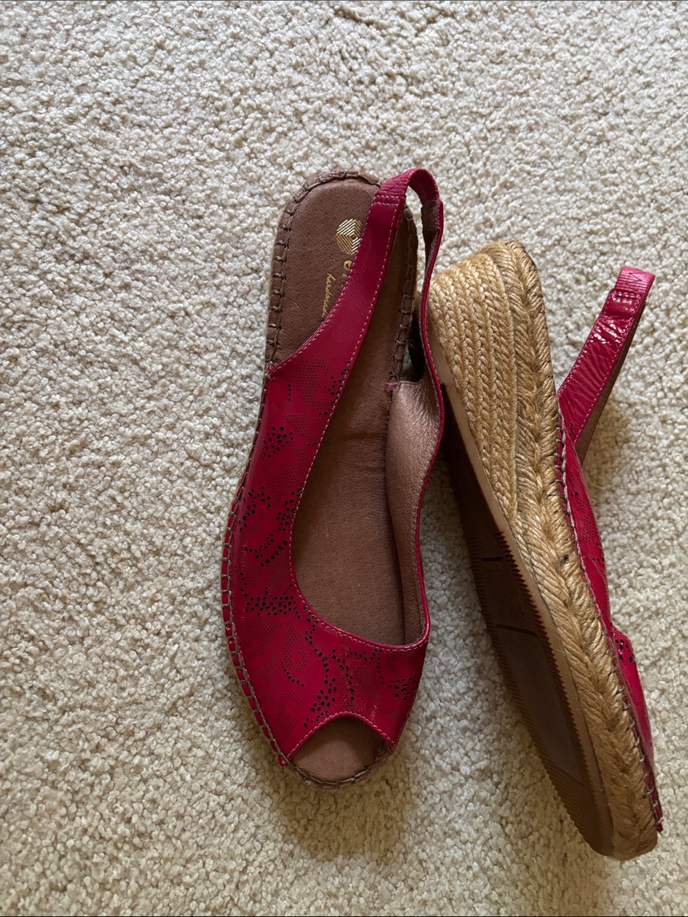 Women’s Red Slingback Espadrille Wedges